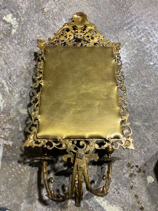 Espejo Candelabro Bronce Antiguo