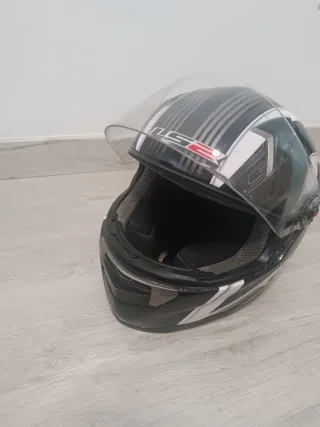 Casco Moto LS2 Negro y Blanco talla xs