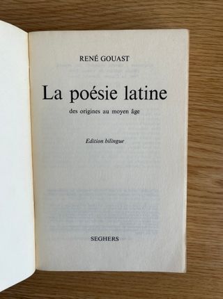 La poésie latine. Bilingüe latín-francés