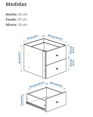 Estantería Kallax Ikea Negra con Patas y Cajones