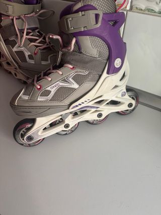 Patines en línea morados y grises extensibles35/38