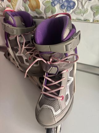 Patines en línea morados y grises extensibles35/38