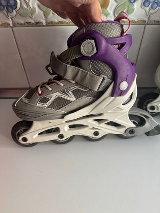 Patines en línea morados y grises extensibles35/38