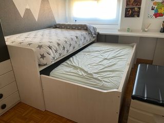 Cama nido juvenil con cajones y escritorio