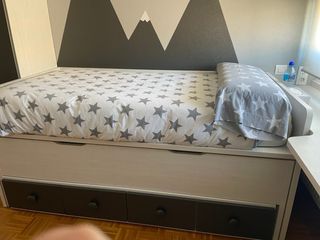 Cama nido juvenil con cajones y escritorio