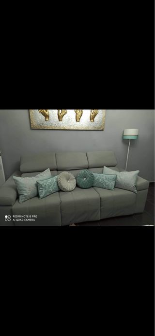 Sofá gris extensible