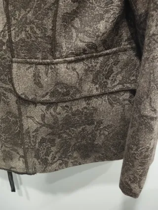 Blazer Punto Roma Talla 50 Marrón Estampado