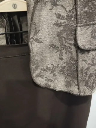 Blazer Punto Roma Talla 50 Marrón Estampado