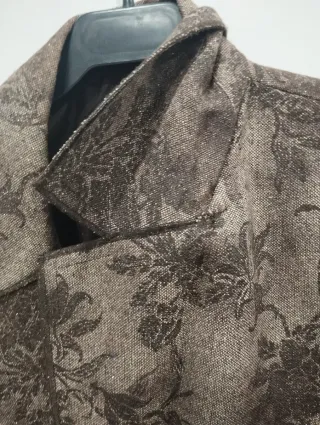 Blazer Punto Roma Talla 50 Marrón Estampado