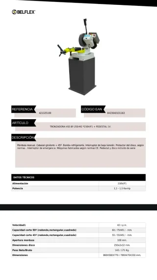 Sierra de corte BELFLEX BF-250-M