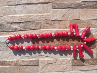 Collar Coral Barroco y Perlas