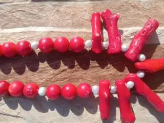 Collar Coral Barroco y Perlas