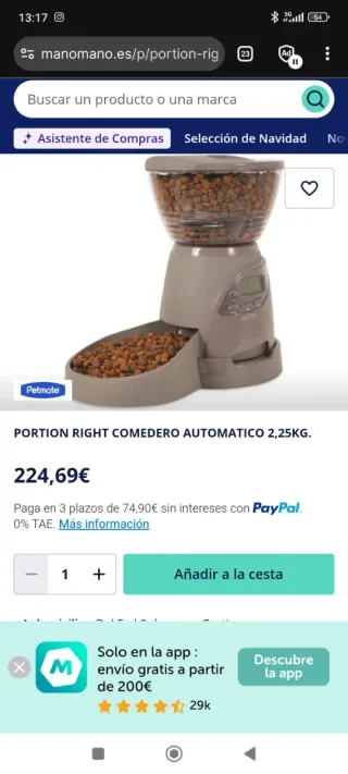 Comedero programable Petmate Portion Right