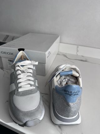 Zapatillas Geox Mujer Talla 39 Gris/Blanco