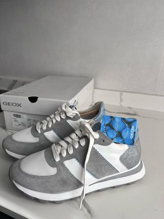 Zapatillas Geox Mujer Talla 39 Gris/Blanco