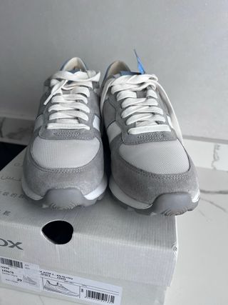 Zapatillas Geox Mujer Talla 39 Gris/Blanco