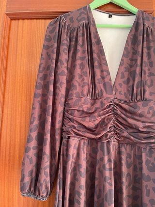 Vestido estampado leopardo marrón