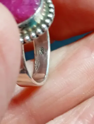 Anillo Plata Ley rubí facetado talla 13,7 mm