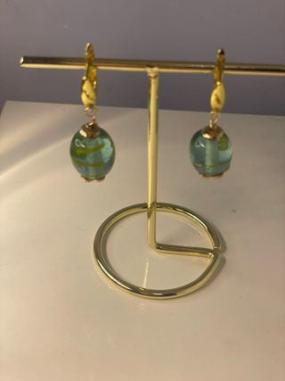 Pendientes Cristal Murano Azules o marrón y Dorado