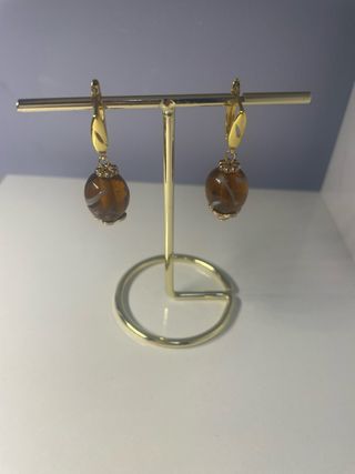 Pendientes Cristal Murano Azules o marrón y Dorado