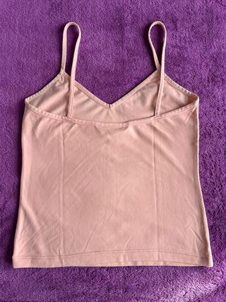 Mango Tops Cortos de Tirantes rosa y verde Talla S