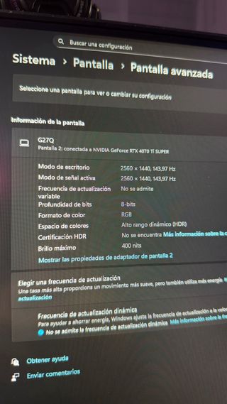 2 monitores 27” 2k (QHD) 144Hz