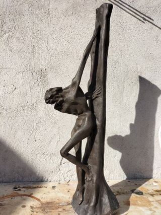 Scultura Cristo in bronzo E. Ricci h 60 cm