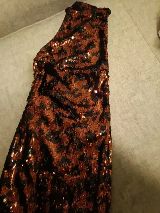 Vestido lentejuelas animal print. Nuevo