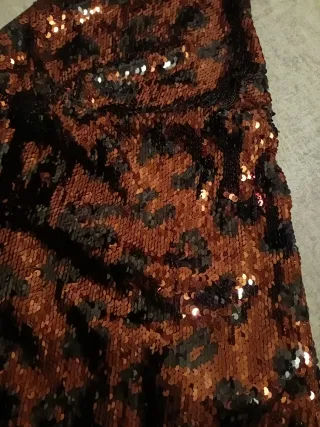 Vestido lentejuelas animal print. Nuevo