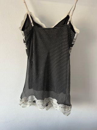 Top fiesta tirantes negro blanco Talla M