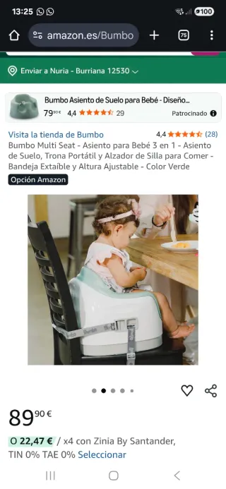 Trona Portátil Bumbo con/sin Bandeja Fuxia