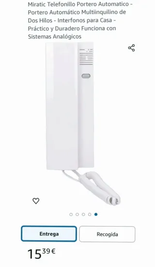 Telefonillo portero automático blanco 2 hilos.