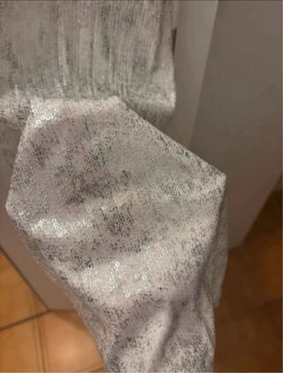 Vestido lentejuelas Zara plateado