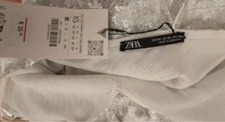 Vestido lentejuelas Zara plateado