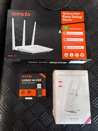 Lote Tenda: Router, Adaptador Wi-Fi 6 y Extensor