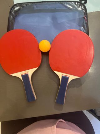 Par de raquetas ping pong con funda