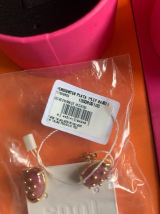 Conjunto Tous Pendientes y Colgante bañado oro