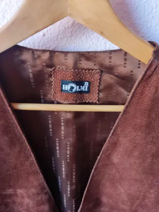 Chaleco de piel vintage HOLMI Talla 52