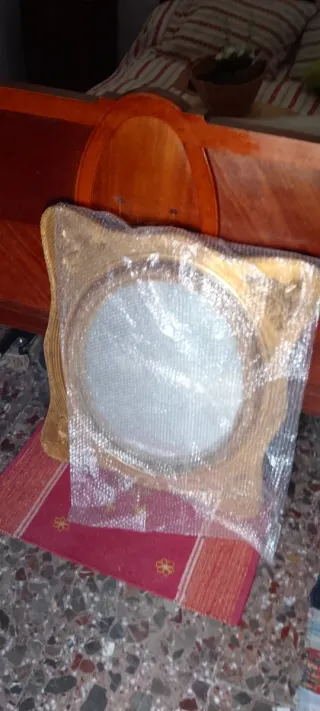 Espejo antiguo marco madera dorado