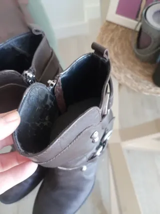 Botín alto de piel marrón chocolate