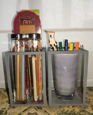 Conjunto 2 faroles cristal y metal gris