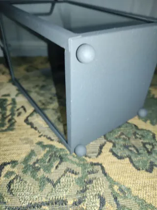 Conjunto 2 faroles cristal y metal gris