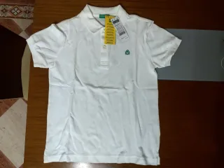 Polo Benetton niño blanco