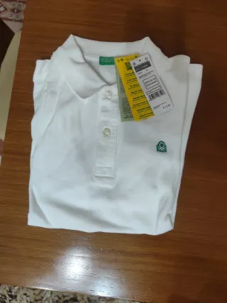 Polo Benetton niño blanco