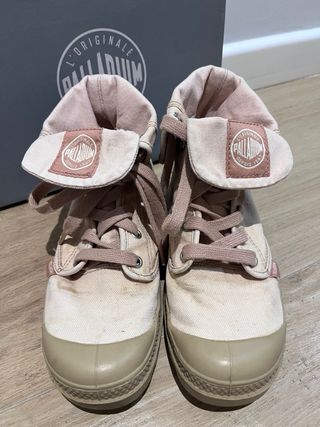 Botas Palladium Baggy Mujer T37 Beige/Rosa