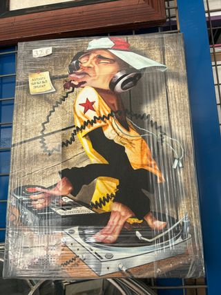 Quadro DJ con Cuffie e Giradischi