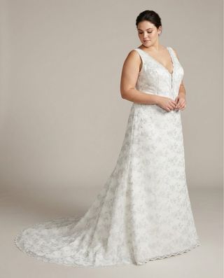 Vestido de Novia Lujo XXXL Plata y Blanco