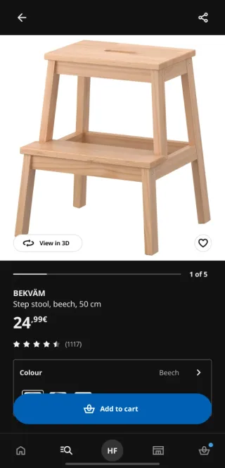 Escalón de madera Ikea 50 cm
