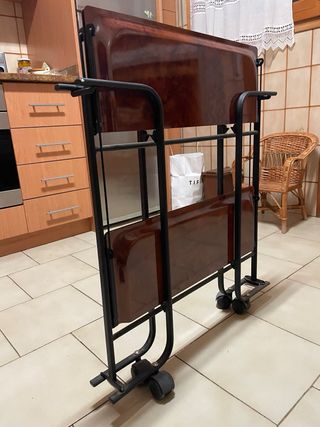 Mesa camarera plegable madera y metal