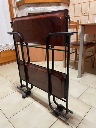 Mesa camarera plegable madera y metal